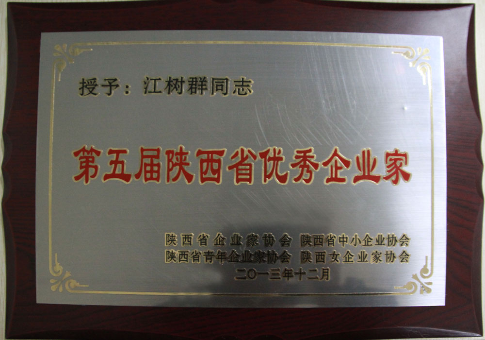 2013年集團(tuán)創(chuàng)始人榮獲第五屆陜西省優(yōu)秀企業(yè)家稱號(hào)